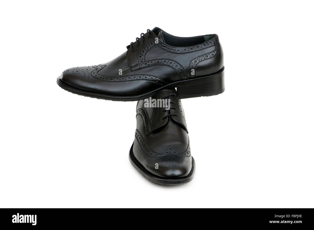 Black shoes isolated on the white background Stock Photo - Alamy