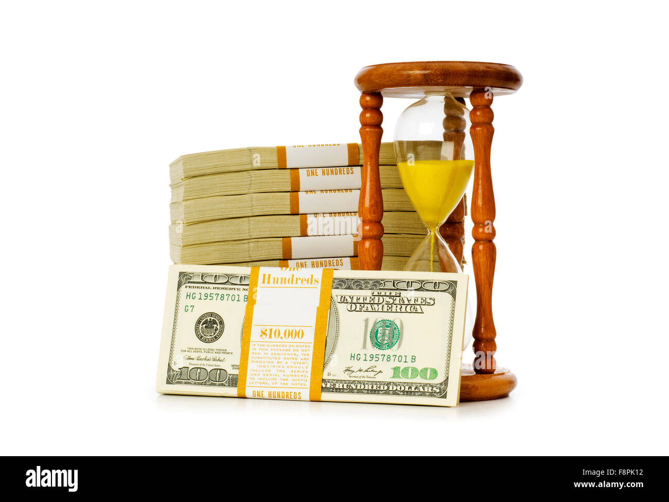 Time is money concept with dollars and hourglass Stock Photo - Alamy