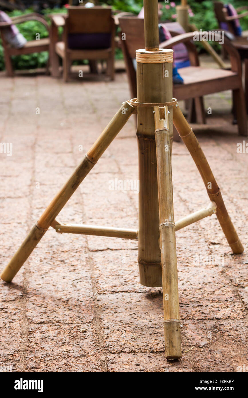 Part of umbrella stand made of bamboo, stock photo Stock Photo