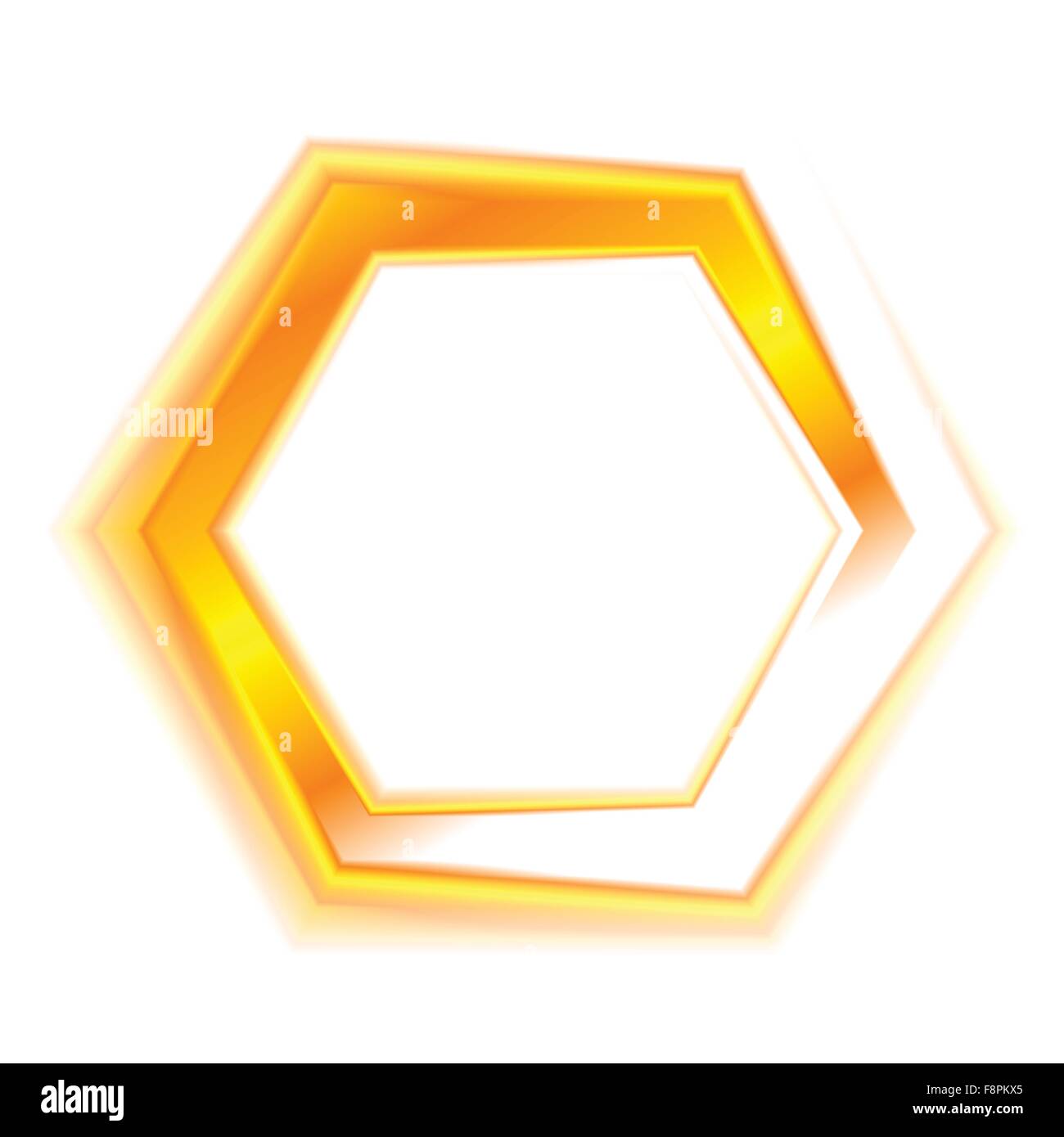 Orange hexagon emblem logo for web design. Vector illustration Stock ...