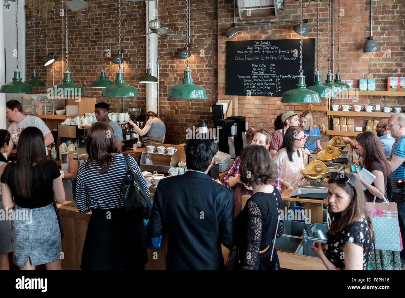 Busy artisan coffee shop,London,England Stock Photo Alamy