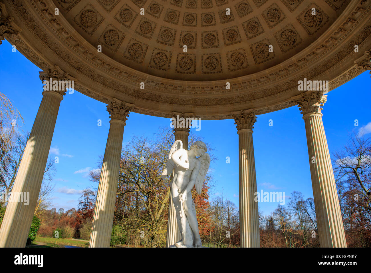 The statue of Cupid by Mouchy on display in The Temple of Love within