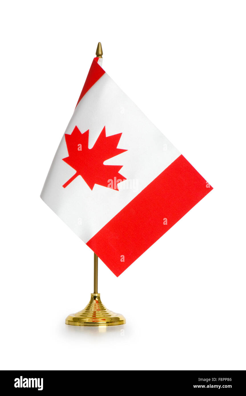 Canada flag isolated on white background Stock Photo - Alamy