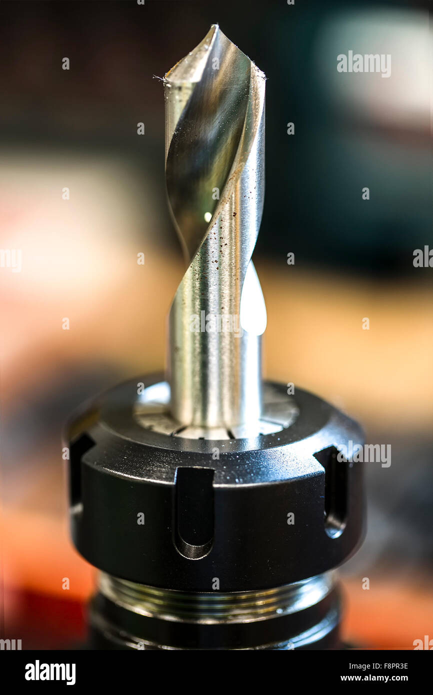 CNC Machine Tool with Shallow depth of field Stock Photo