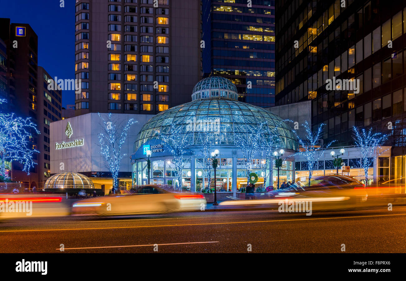 Pacific Centre mall with Christmas lights, Vancouver, British Columbia, Canada Stock Photo Alamy