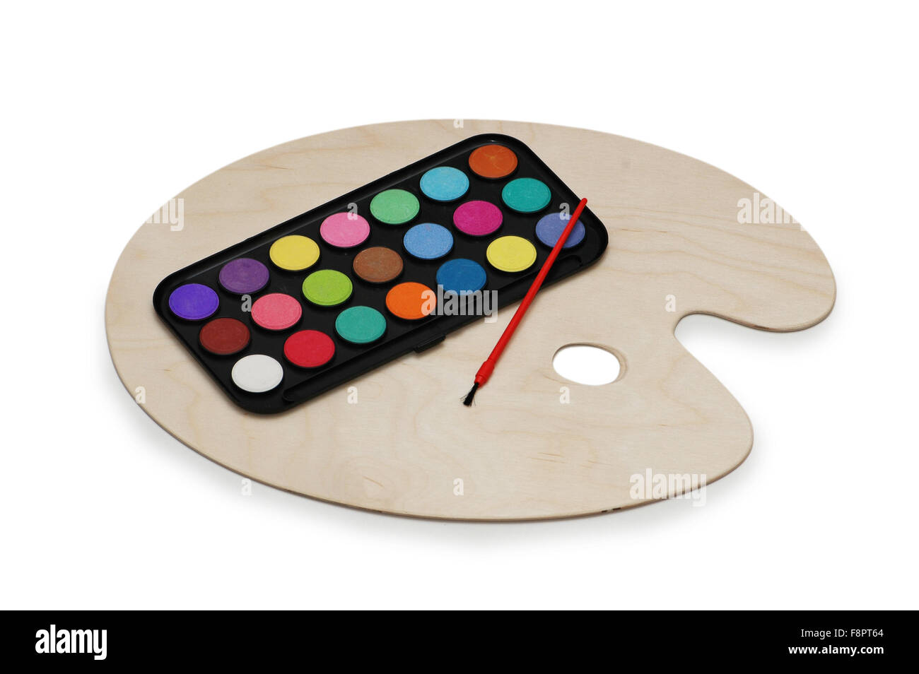 Painter's palette isolated on the white background Stock Photo - Alamy