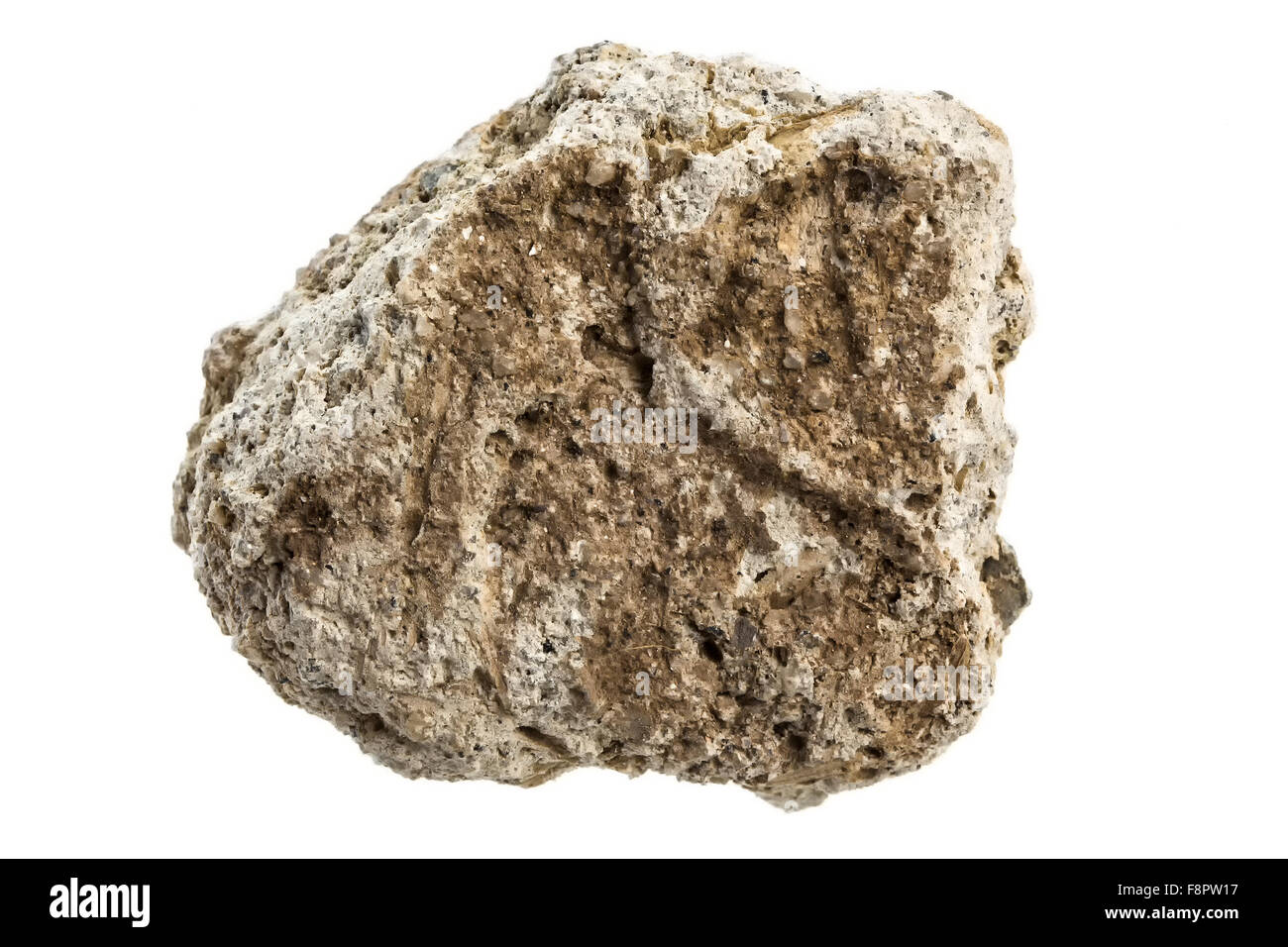 Large Rock on a white background Stock Photo