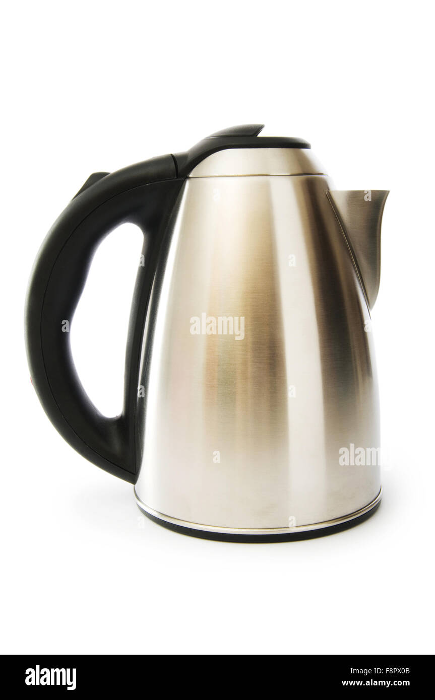 Shiny kettle isolated on the white background Stock Photo Alamy