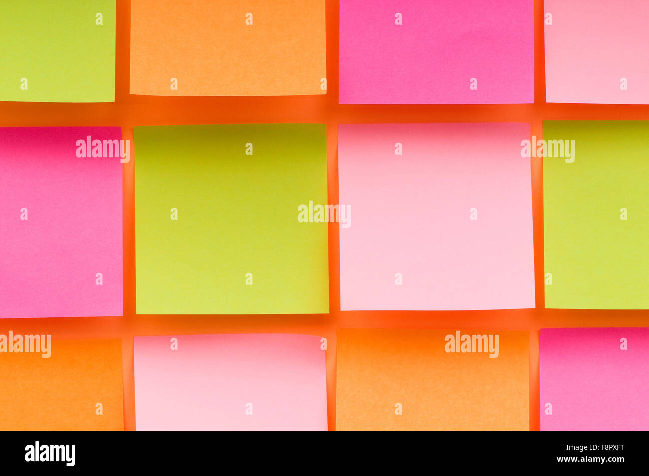 Reminder notes on the bright colorful paper Stock Photo - Alamy