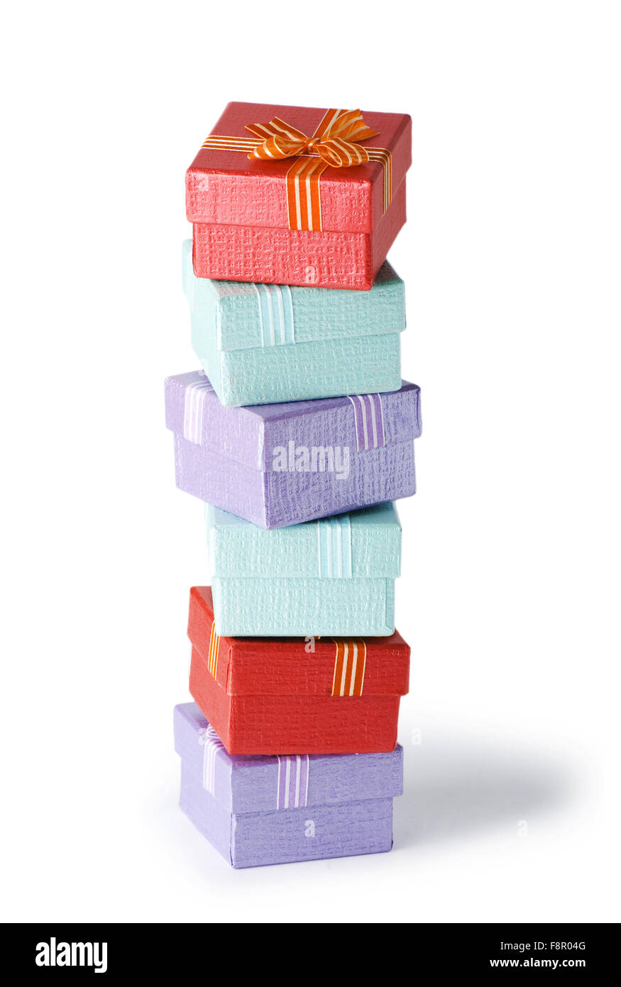 Gift boxes isolated on the white background Stock Photo - Alamy