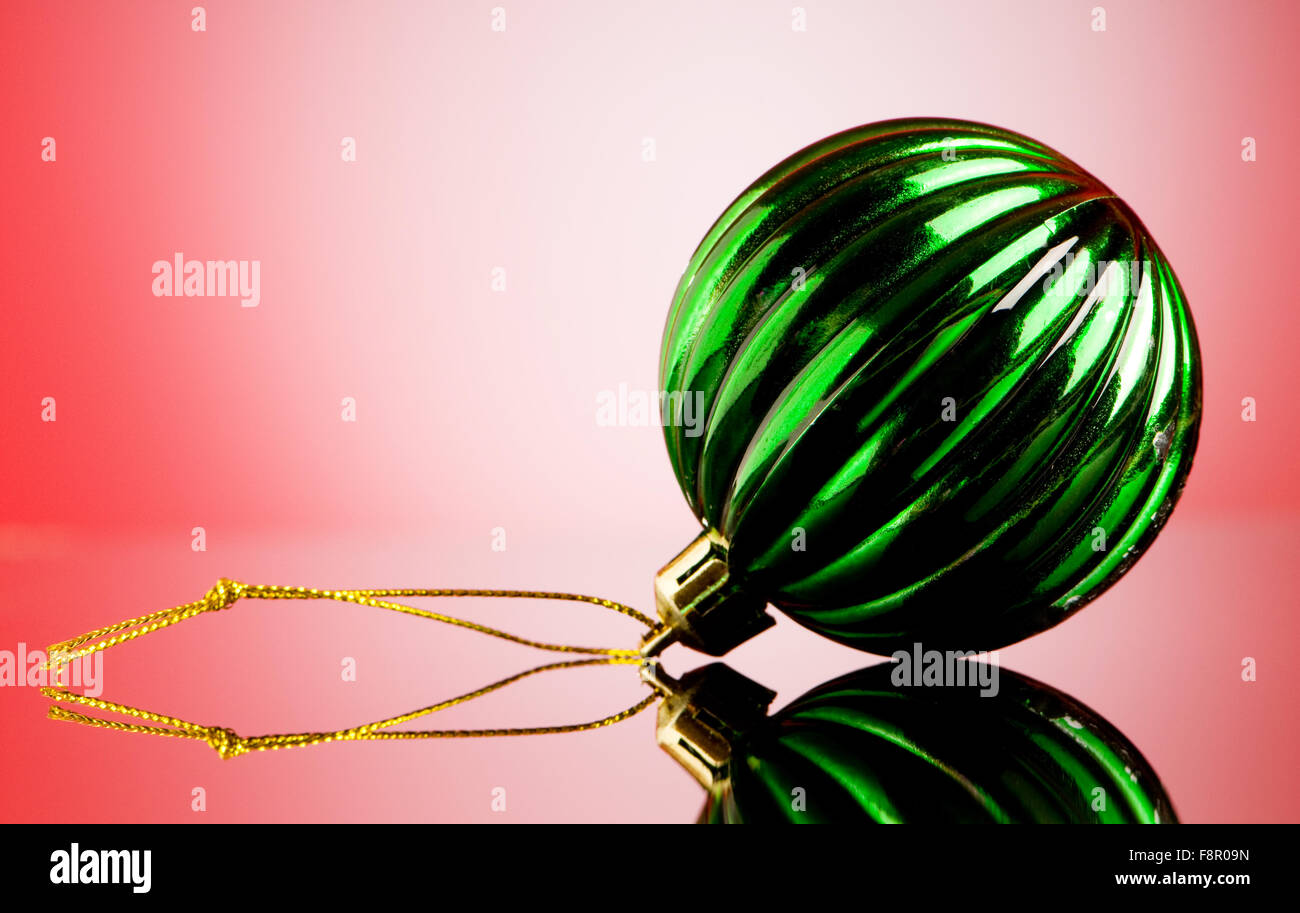 Christmas decoration on the reflective background - holiday concept ...