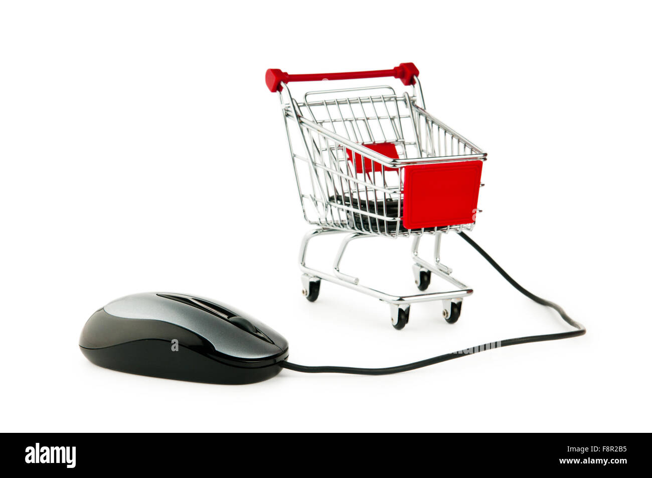 Internet online shopping concept with computer and cart Stock Photo - Alamy