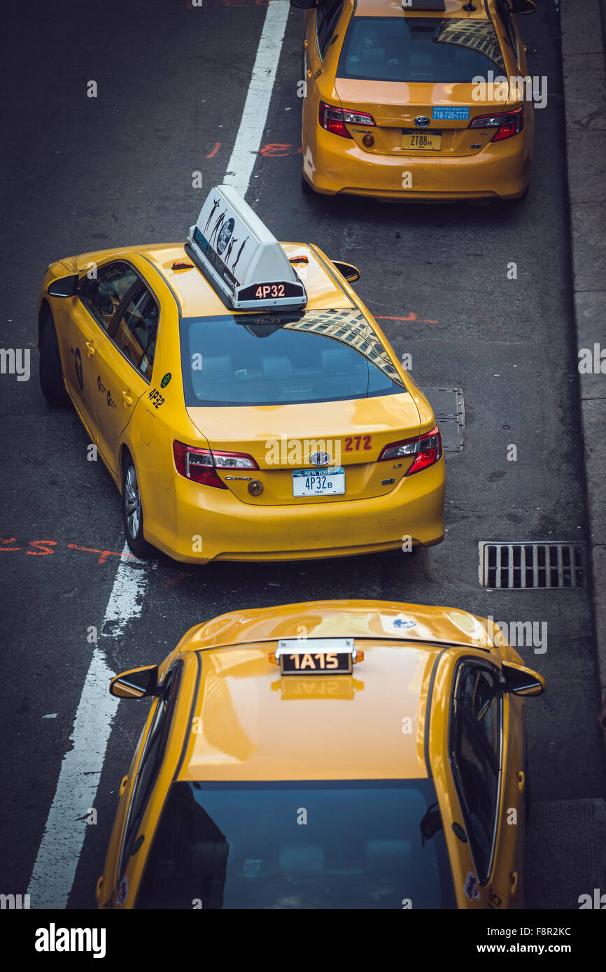New York City - September 19: Manhattan Yellow Cab in action from the band on 19 September 2015. Stock Photo