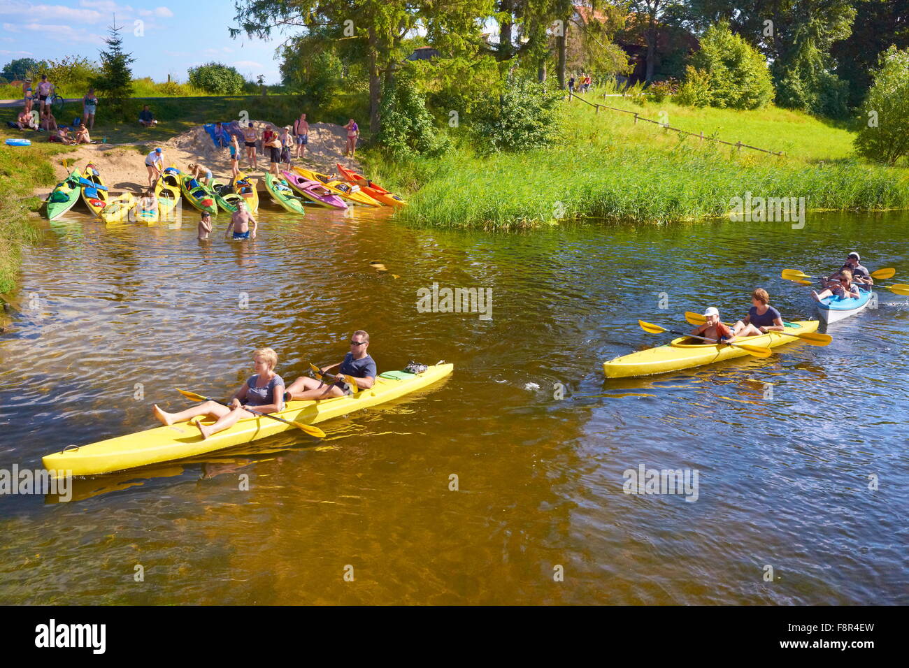 Kayaking at Krutynia river, Mazury region, Poland Stock Photo - Alamy