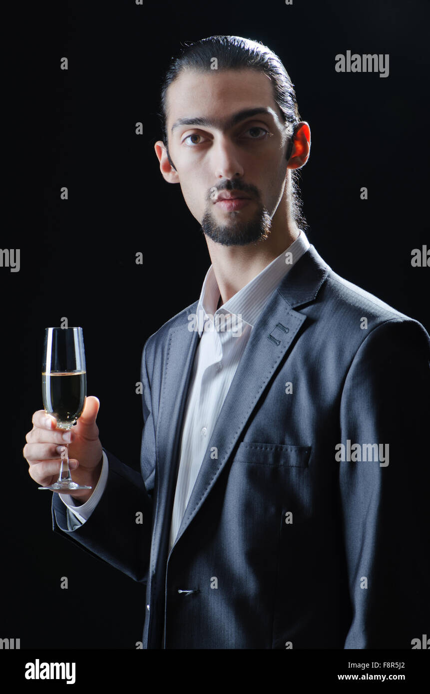 Man tasting wine in glass Stock Photo - Alamy