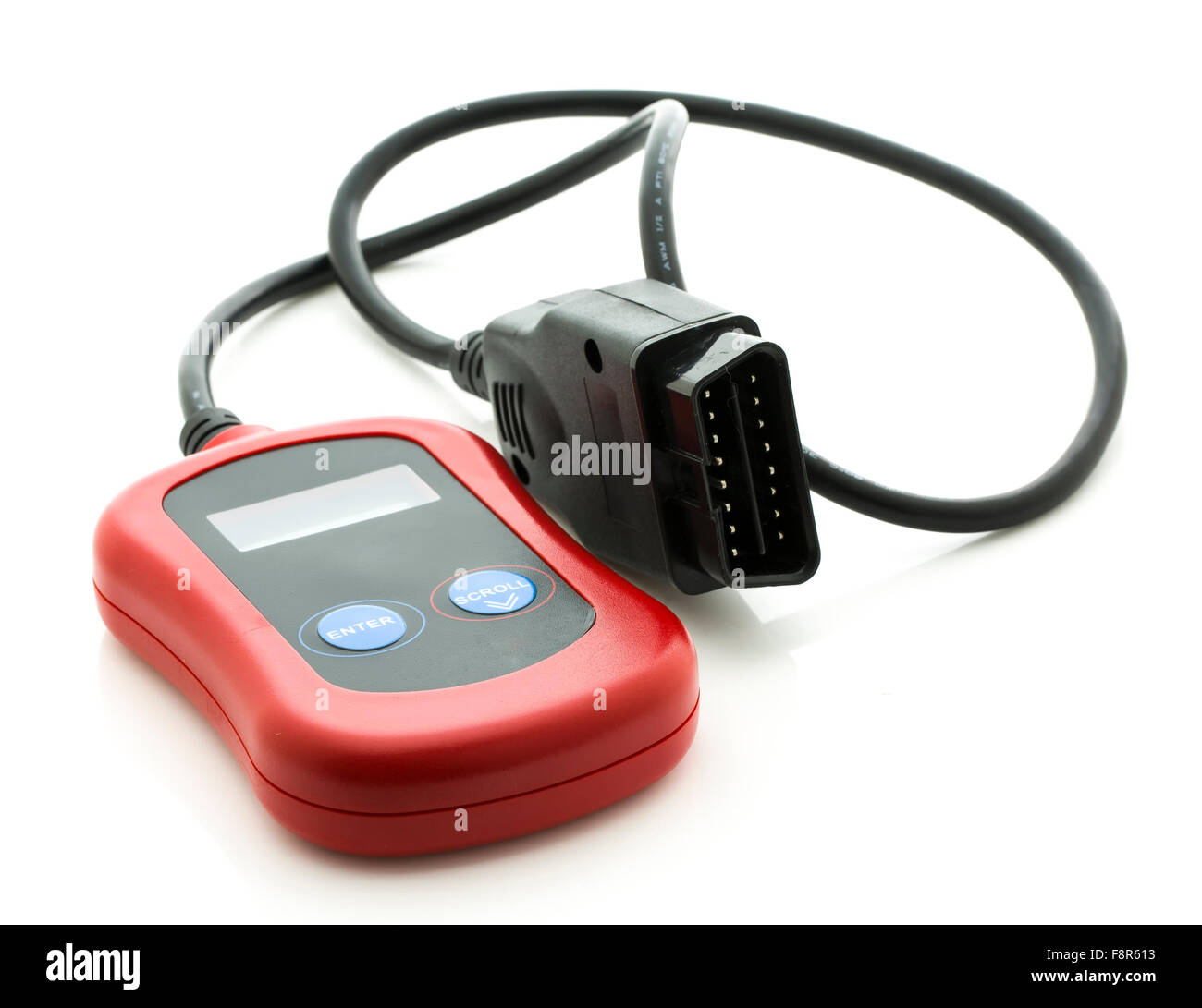 OBDII Fault Scanner on a white background Stock Photo