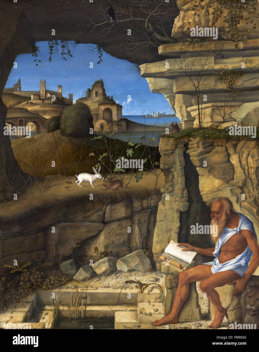 Giovanni Bellini - Giambellino - Saint Jerome Reading Stock Photo