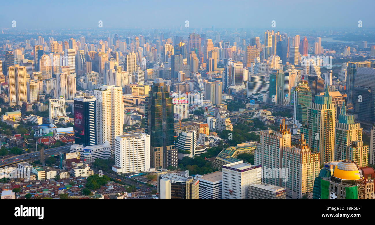 Thailand - Bangkok, aerial cityscape view from Bayoke Sky Tower Stock Photo