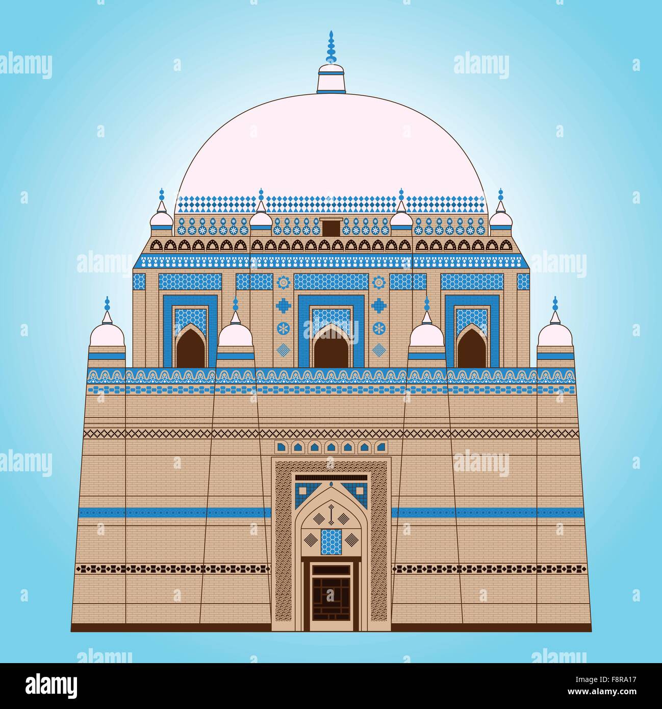 Shah Rukn-e-Alam Mausoleum Stock Vector