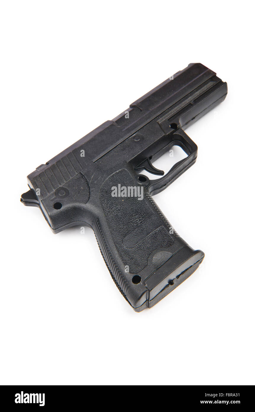 Hand gun isolated on the white background Stock Photo - Alamy