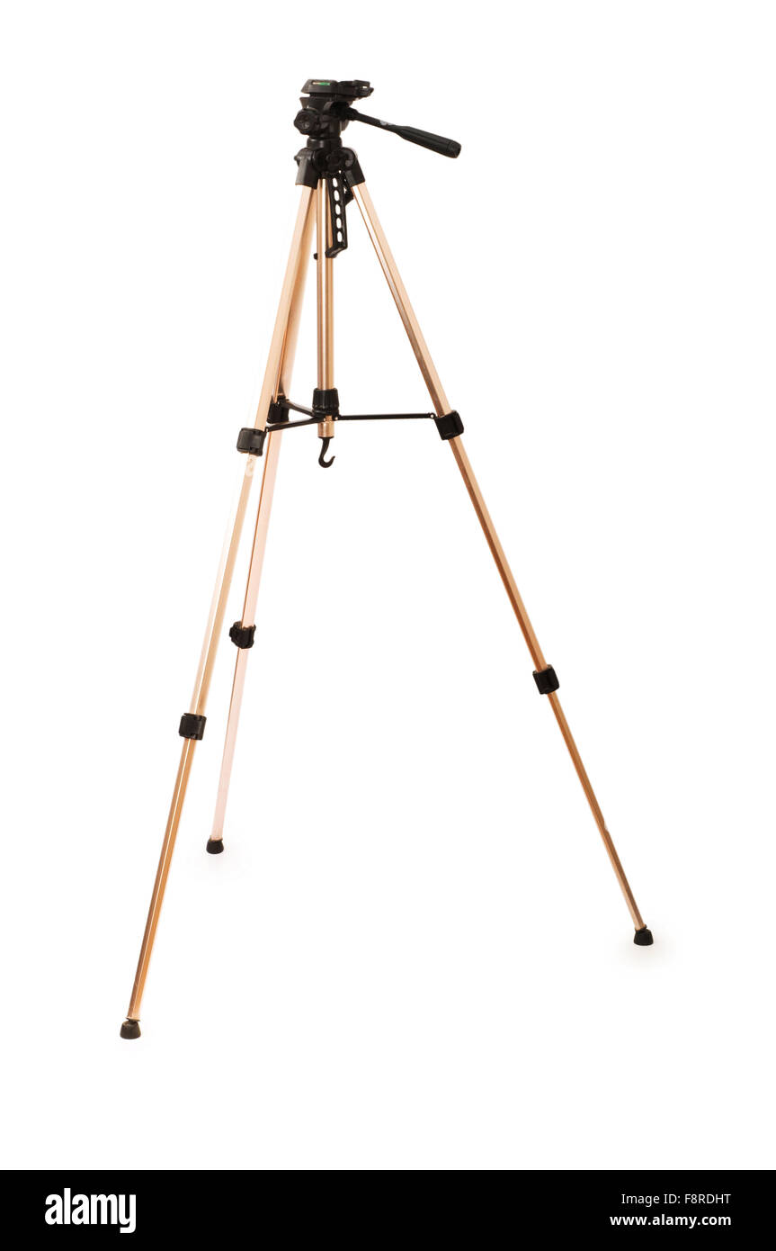 Tripod camera isolated on the white background Stock Photo - Alamy