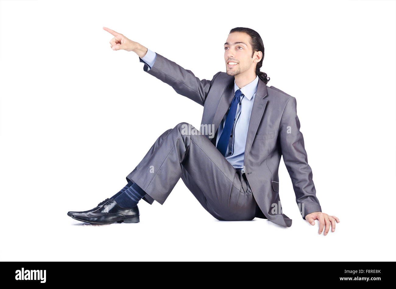 Businessman isolated on the white background Stock Photo - Alamy