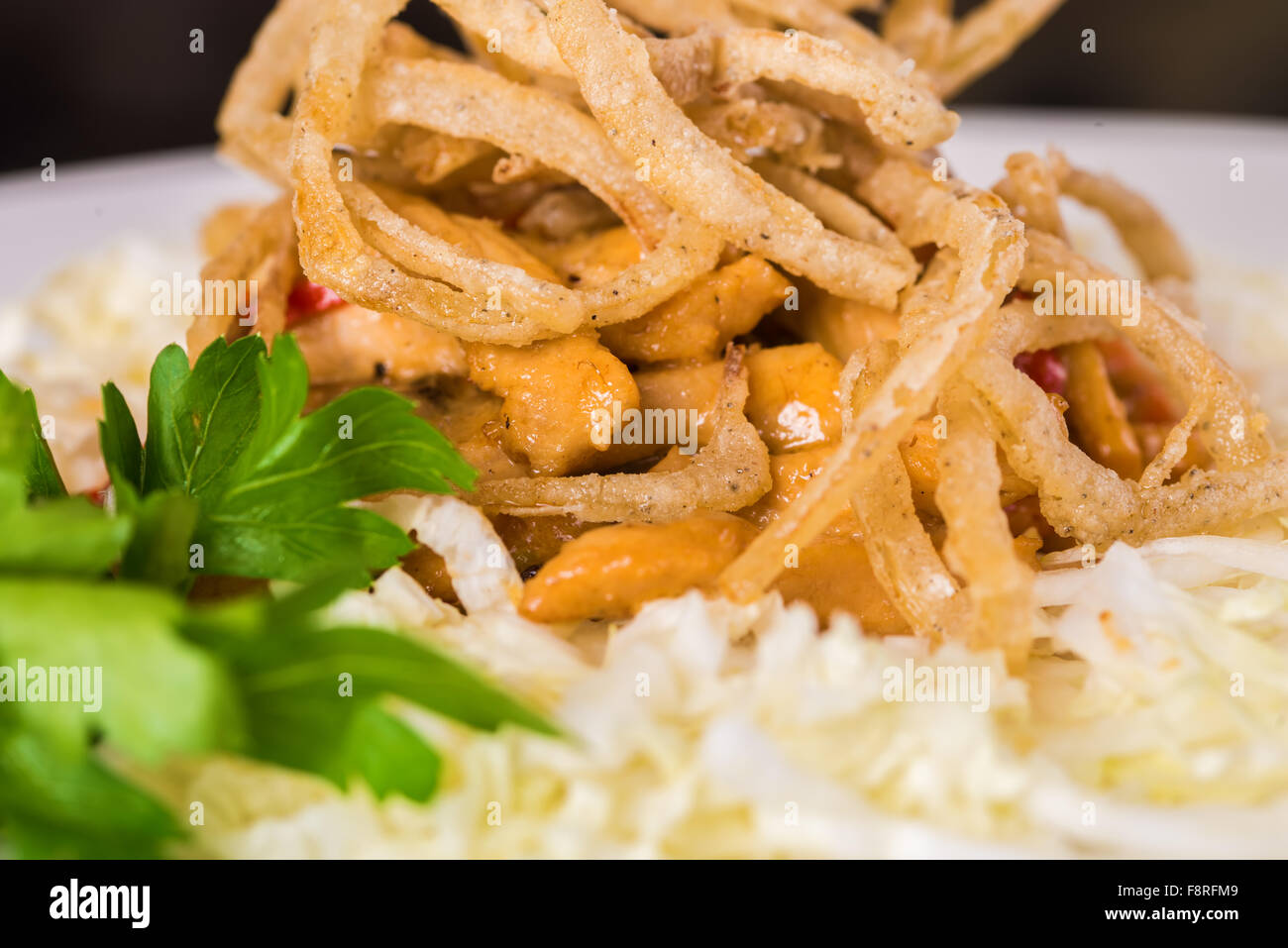Chinese cabbage and onion salad close up Stock Photo Alamy