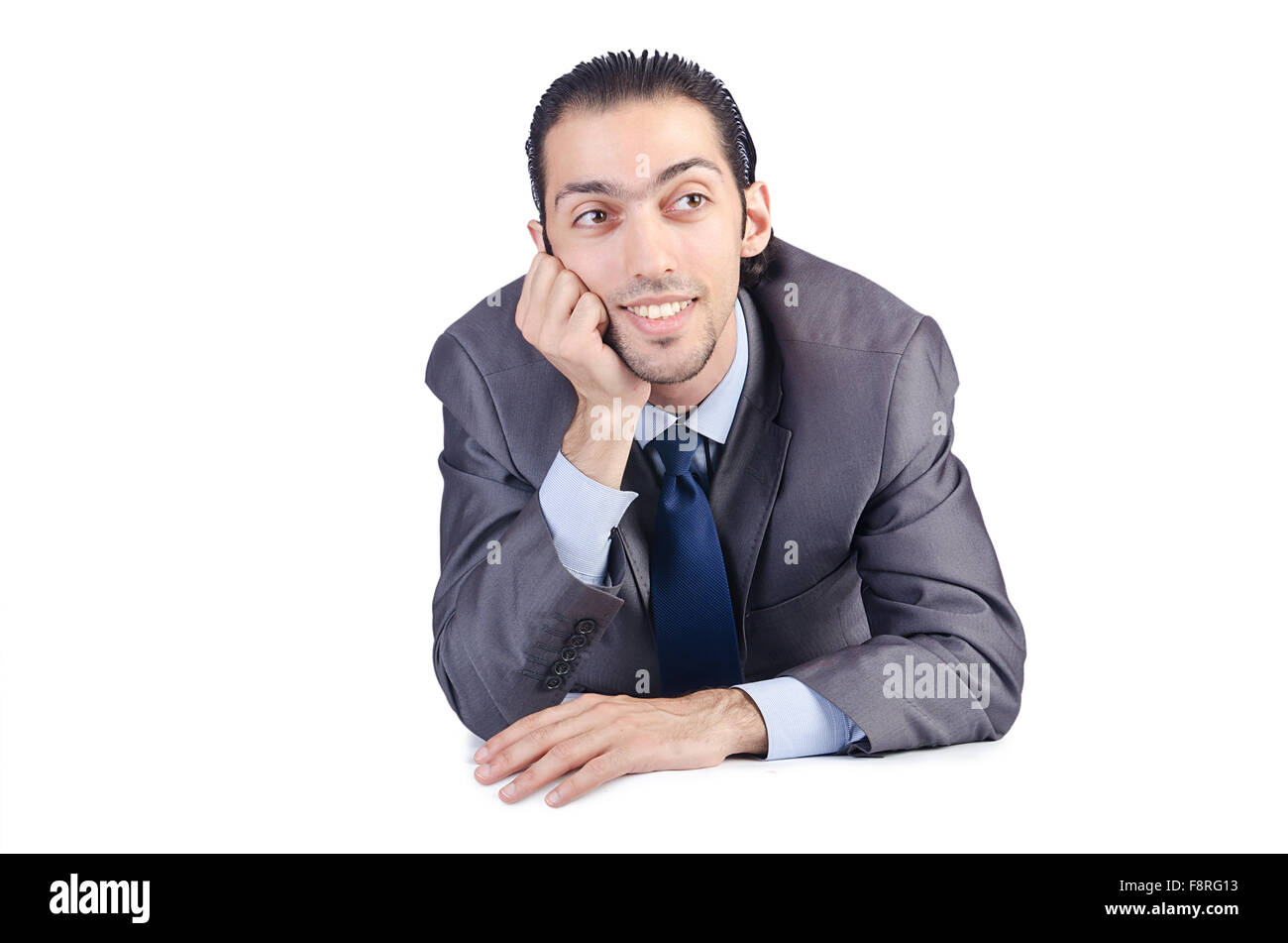 Businessman isolated on the white background Stock Photo - Alamy