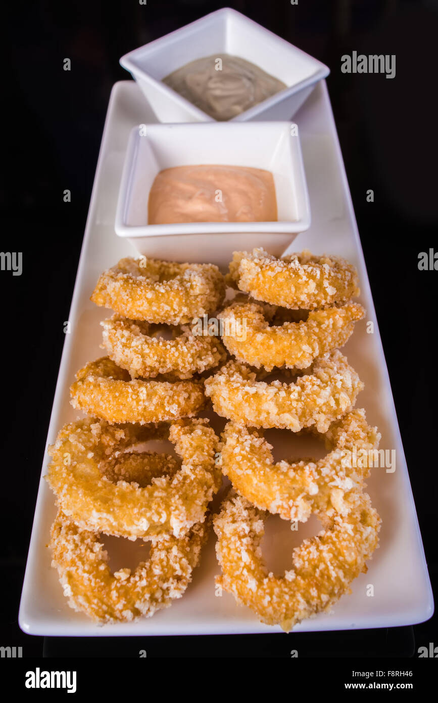 Deep Fried Onion Rings Stock Photo Alamy