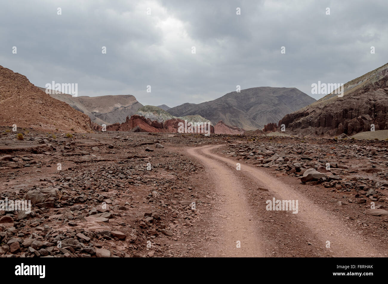 Road to rainbow valley near San Pedro de Atacama, Chile Stock Photo