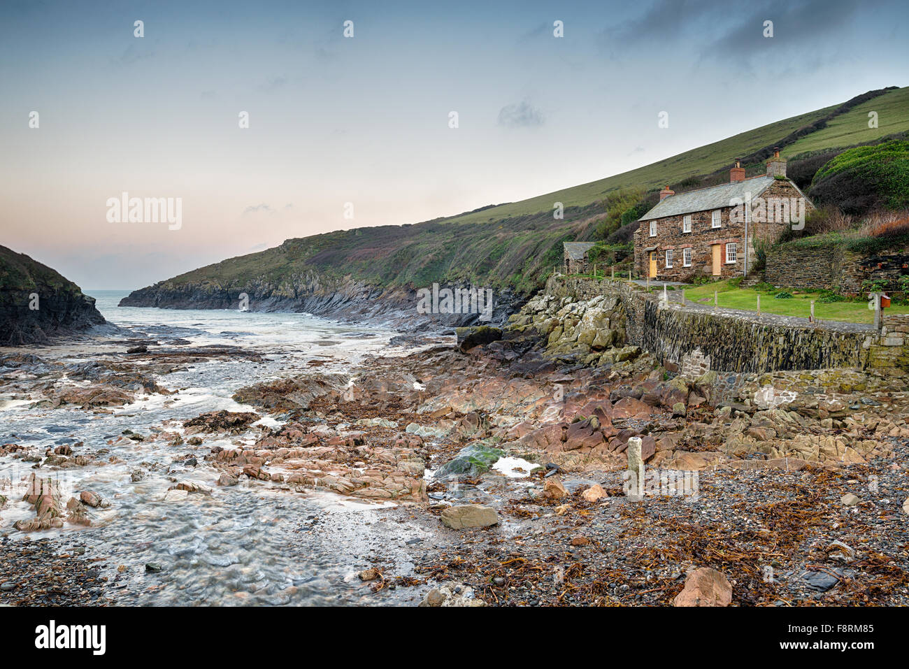 Winter at Port Quin on the north coast of Cornwall Stock Photo