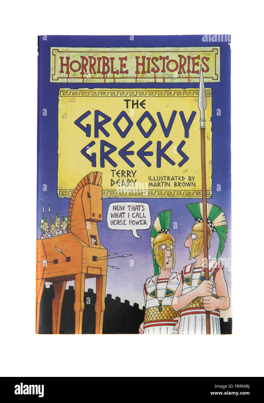 The book The Groovy Greeks from the Horrible Histories series by Terry Deary. Stock Photo