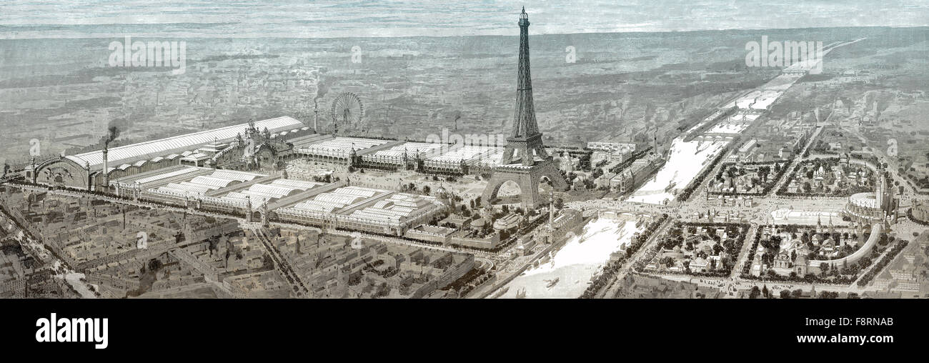 Exposition Universelle view, World Fair, 1900, Paris Stock Photo