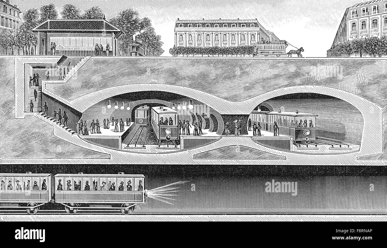 Metropolitan Railway Station, Exposition Universelle, World Fair, 1900, Paris Stock Photo