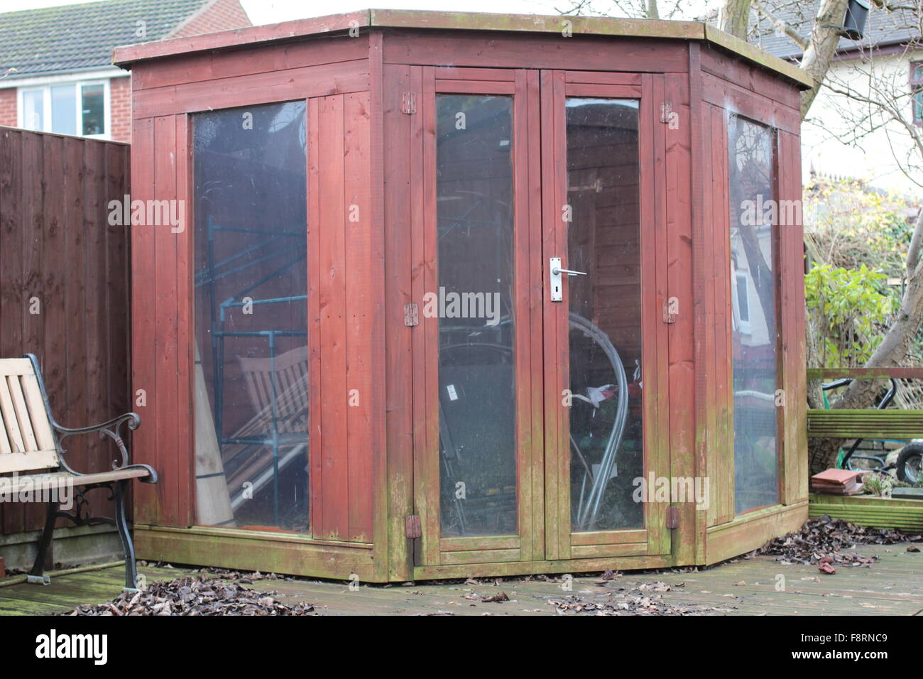 Modern garden shed with glass Stock Photo Alamy