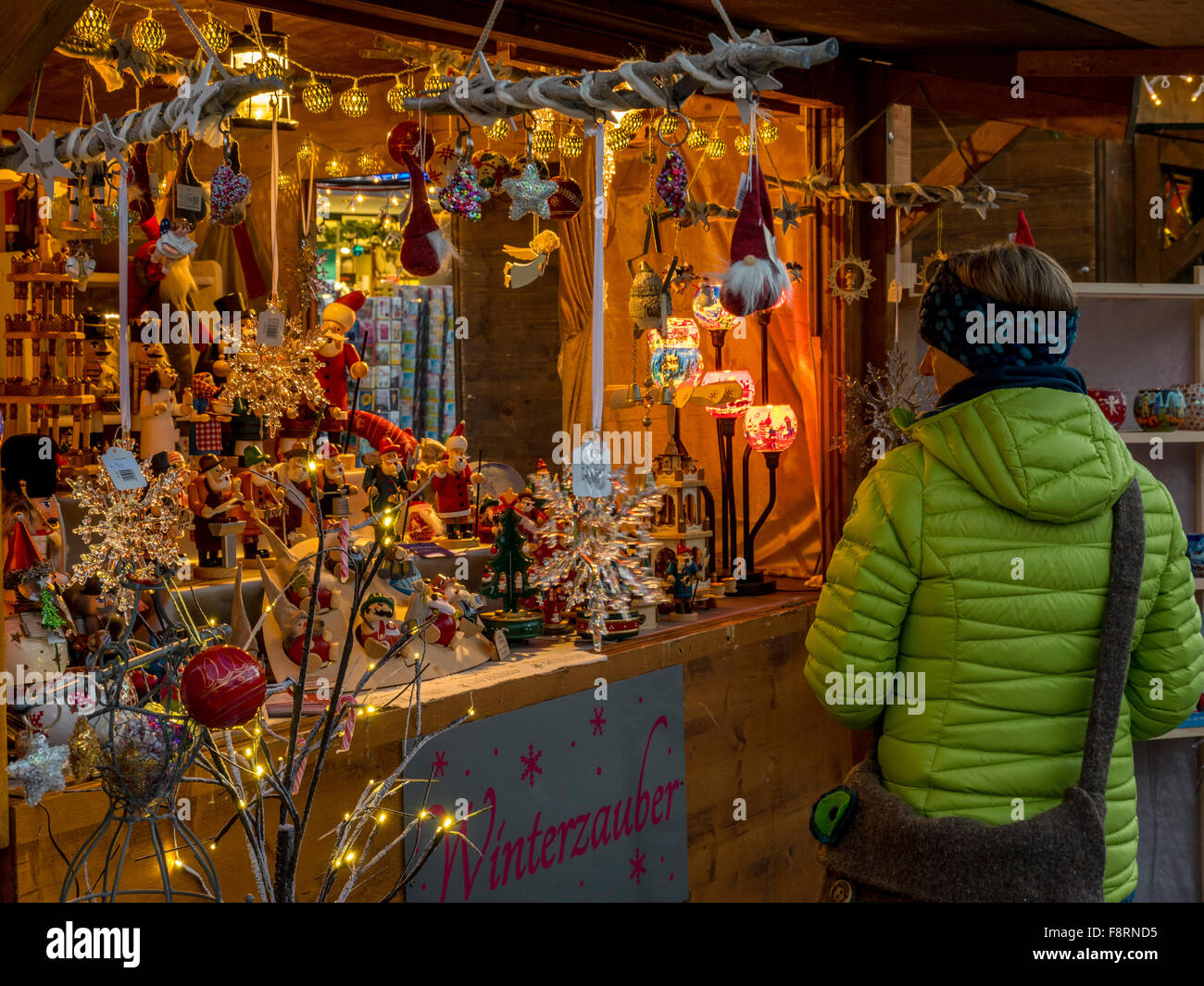 Christmas Market in Garmisch-Partenkirchen, Bavaria, Germany Stock