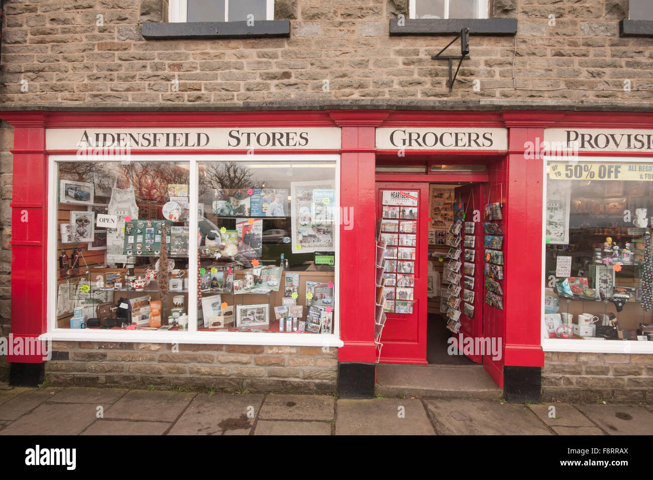 Aidensfield Stores in Goathland,North Yorks as seen in the TV series,'Heartbeat' Stock Photo
