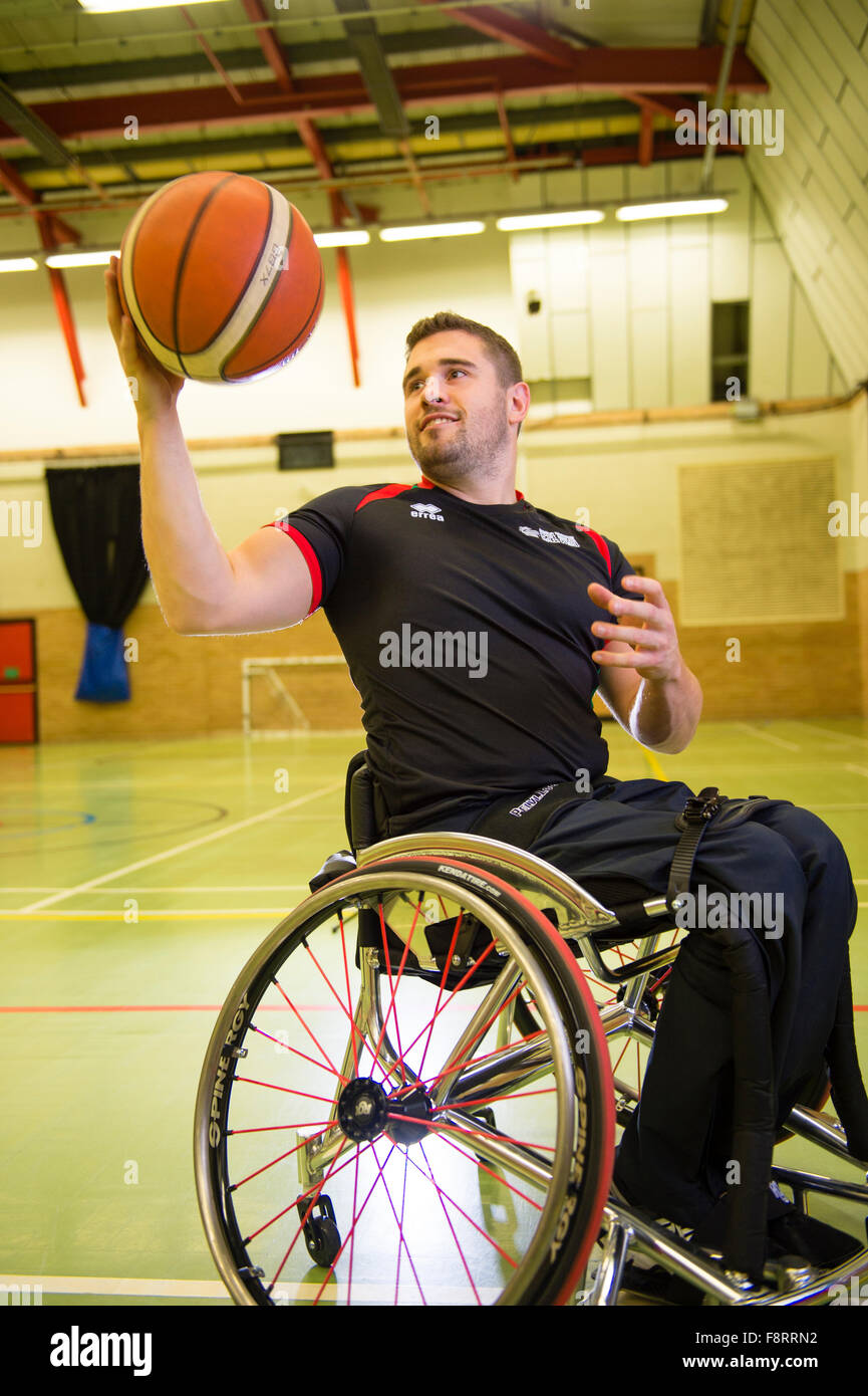 Rhys Lewis, disabled, wheelchair using welsh sports basketball player,  athlete, Wales UK Stock Photo - Alamy