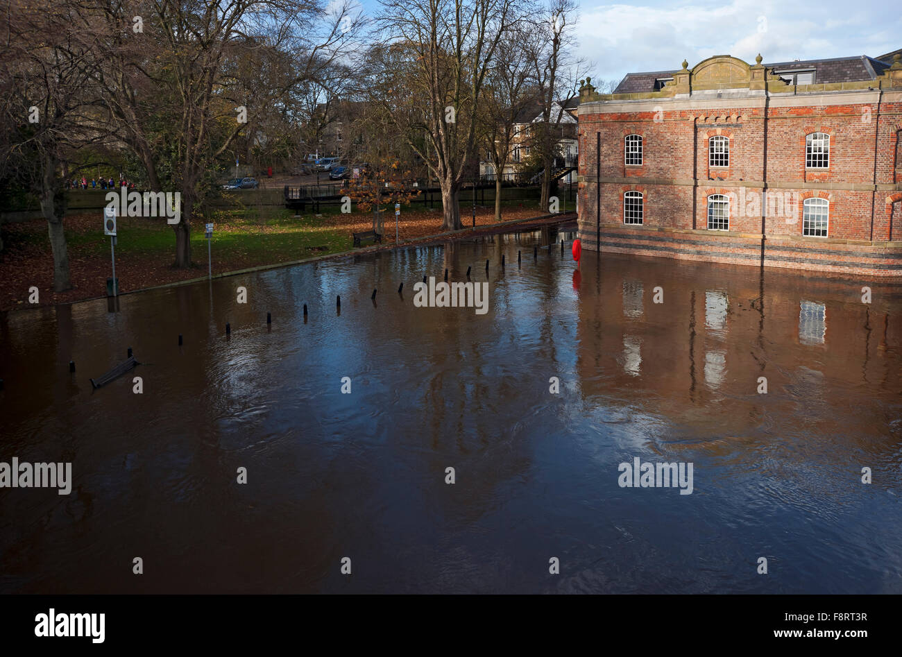 Road Flooded Flooding Flood Floods By River Ouse In Winter York North ...