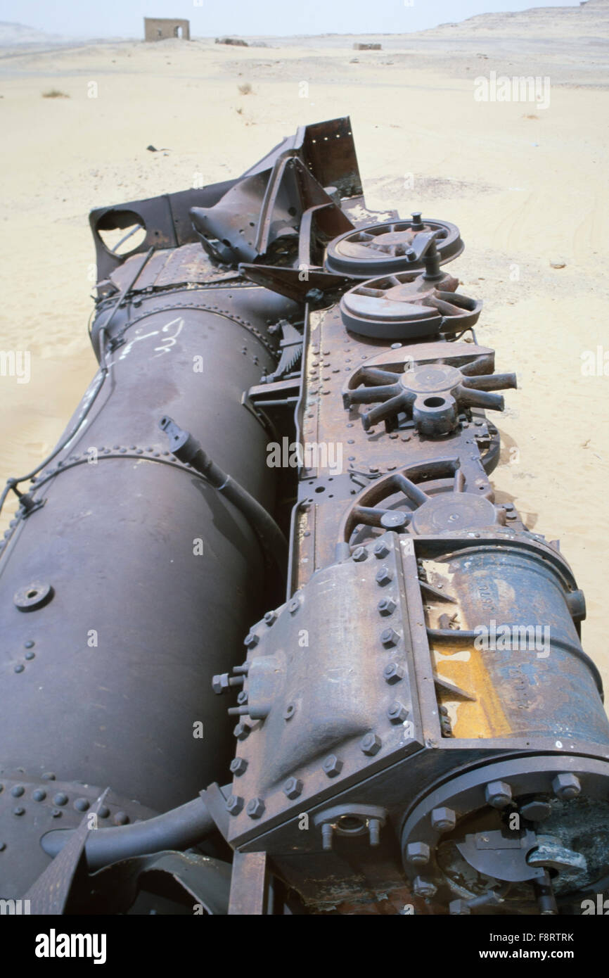 Wreck of a German built steam train in the Hijaz desert in
