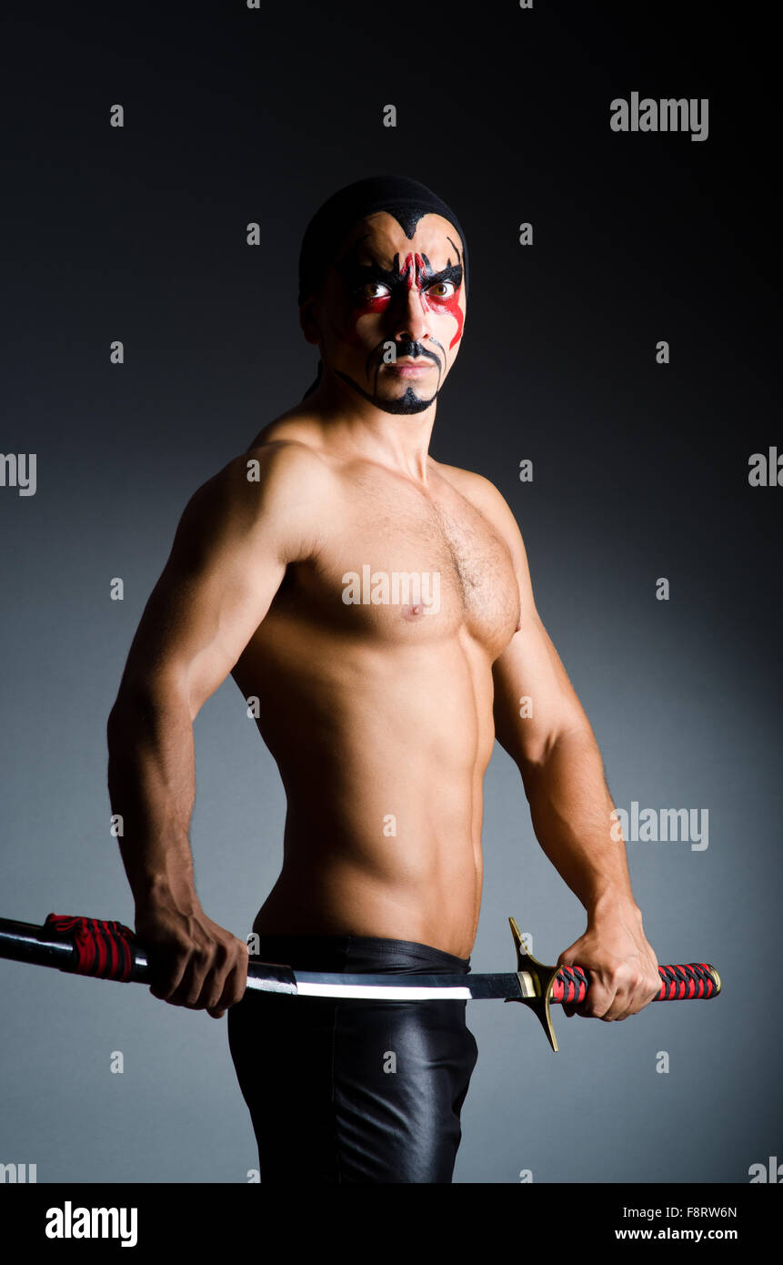 Japanese man white face paint hi-res stock photography and images - Alamy