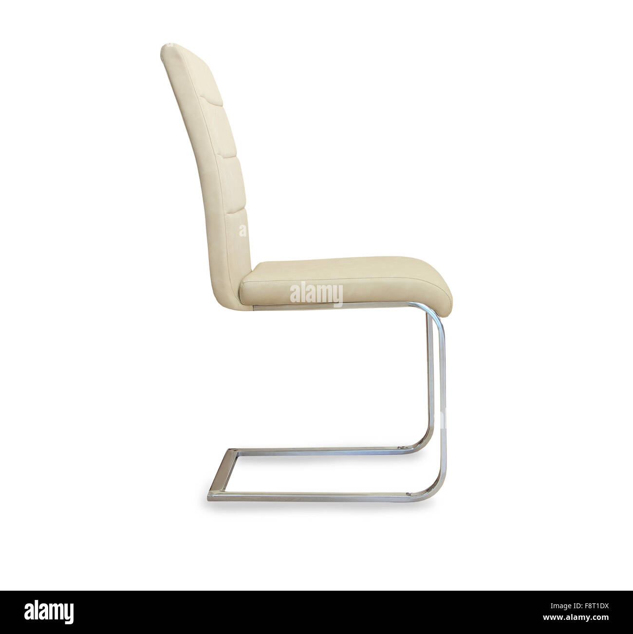 Modern office chair from beige leather. Isolated Stock Photo Alamy