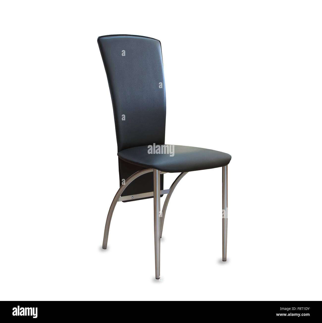 The office chair from black leather. Isolated Stock Photo Alamy