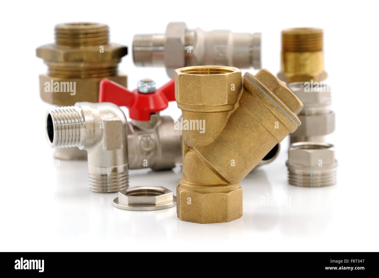 Various metal parts for plumbing and sanitary ware Stock Photo Alamy