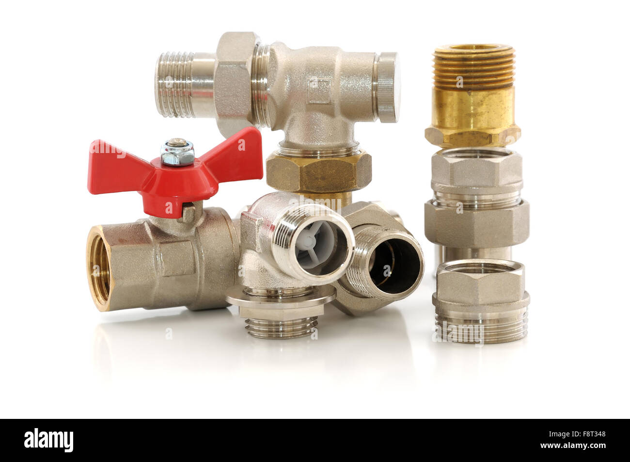 Various metal parts for plumbing and sanitary ware Stock Photo Alamy