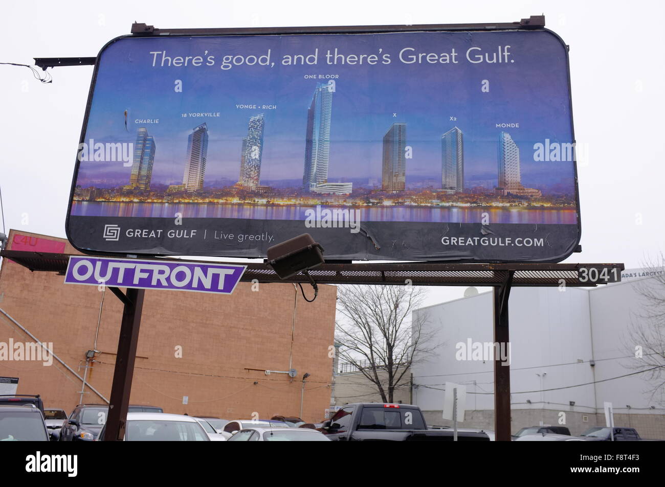A billboard advertising construction work in Toronto Stock Photo Alamy