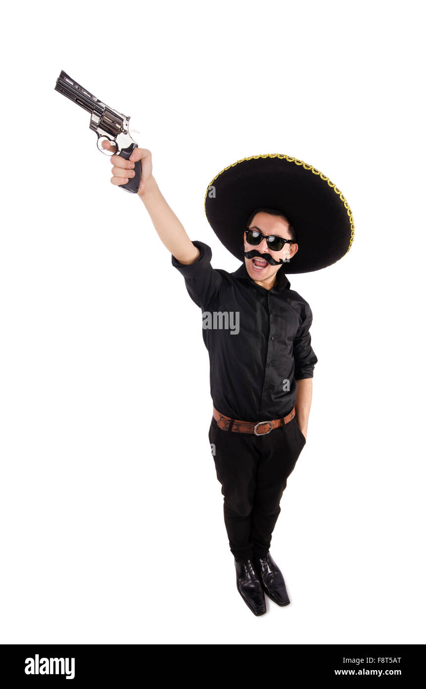 Funny mexican with sombrero hat Stock Photo Alamy