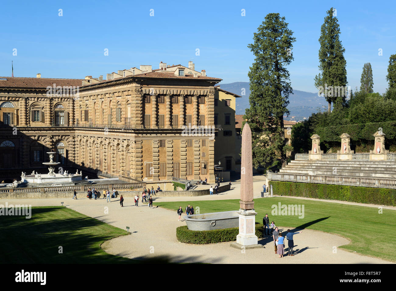 Florence. Italy. Pitti Palace & Boboli Gardens. Stock Photo