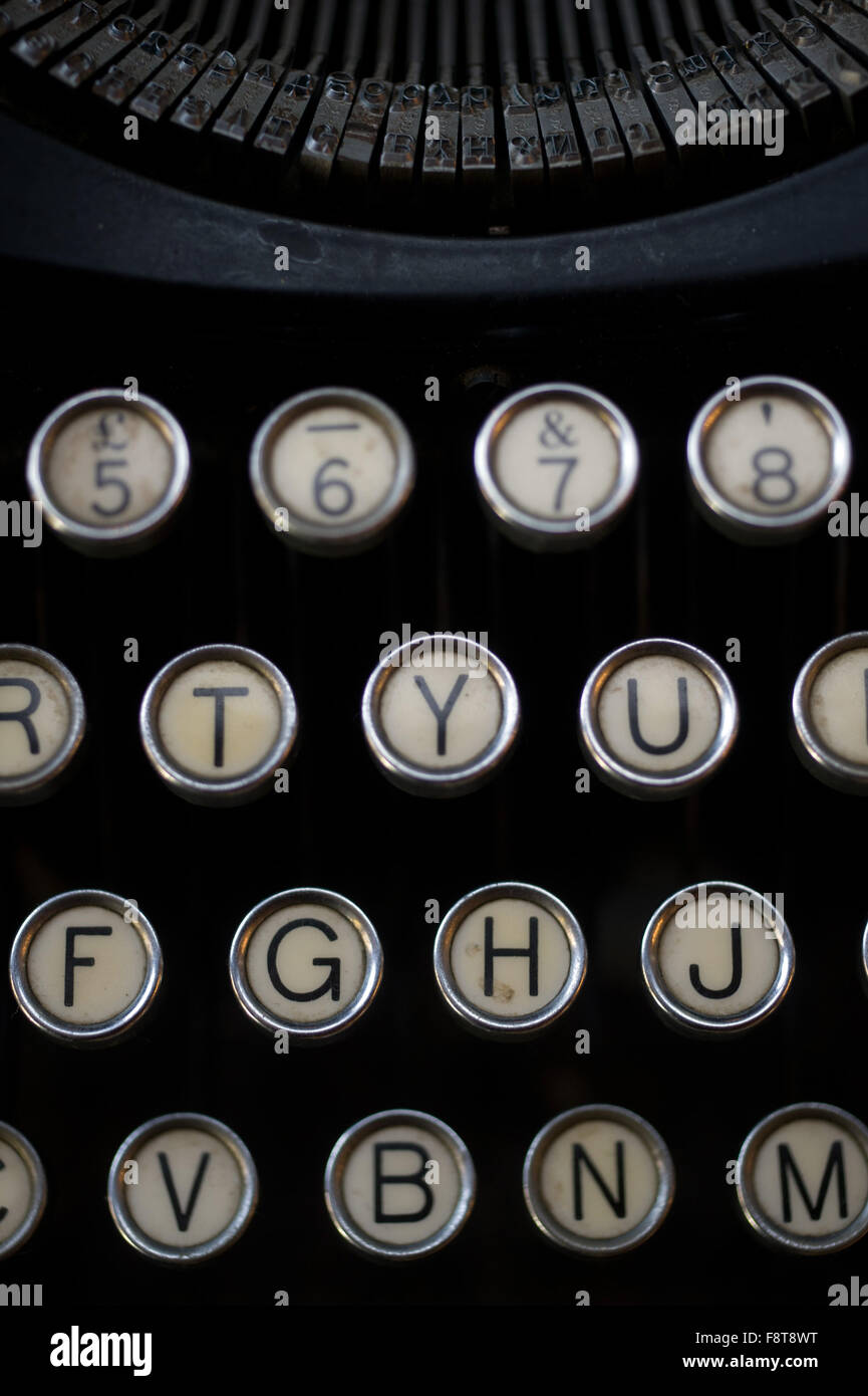 Old typewriter keys Stock Photo