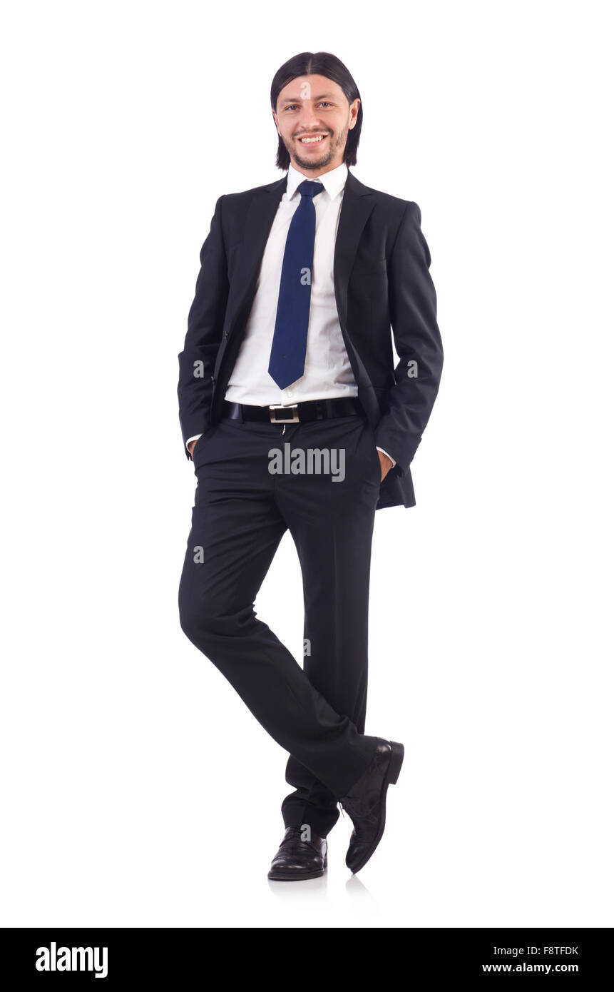 Young businessman isolated on the white background Stock Photo - Alamy